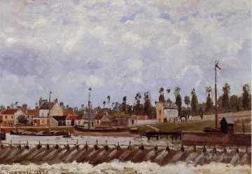 カミーユ・ピサロ Painting - ポントワーズダム 1872年 カミーユ・ピサロ